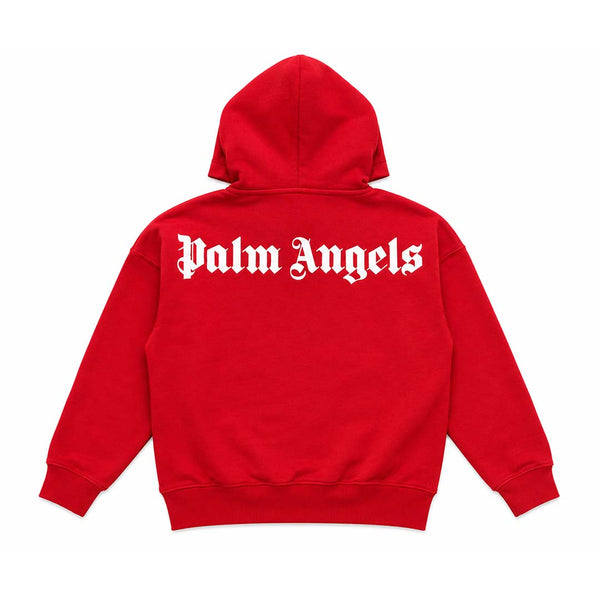 Palm Angels KIDS Classic Over Logo Hoodie Red White by Palm Angels - NWAHYPE No.1 for streetwear KIDS in USA