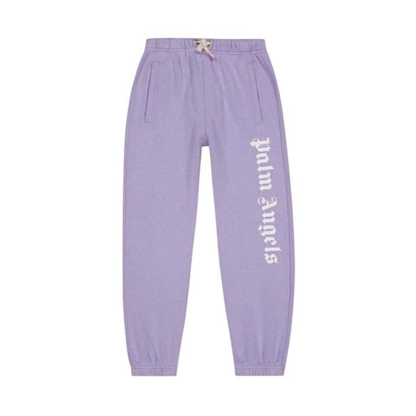 Palm Angels KIDS Classic Over Logo Jogging Sweatpants Lilac White by Palm Angels - NWAHYPE No.1 for streetwear KIDS in USA