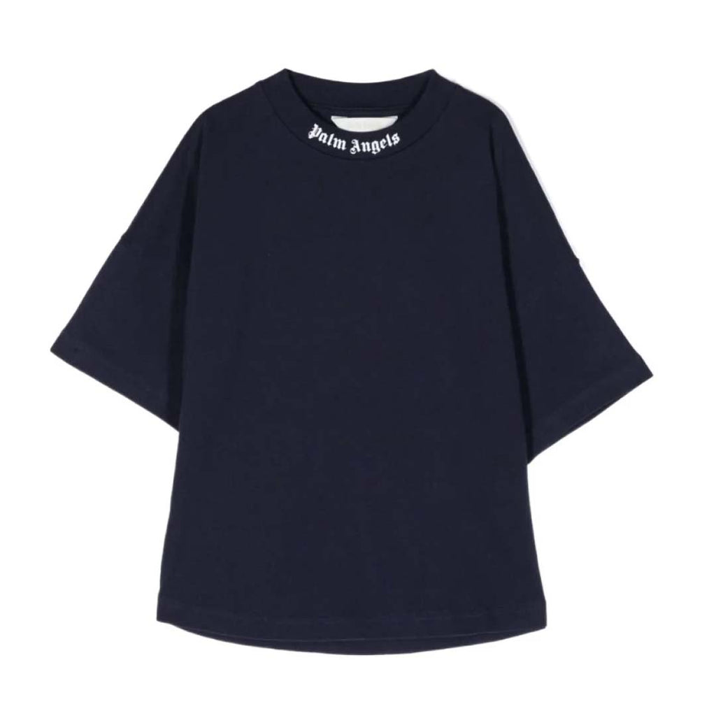 Palm Angels KIDS Classic Over Logo S/S Navy Blue White by Palm Angels - NWAHYPE No.1 for streetwear KIDS in USA