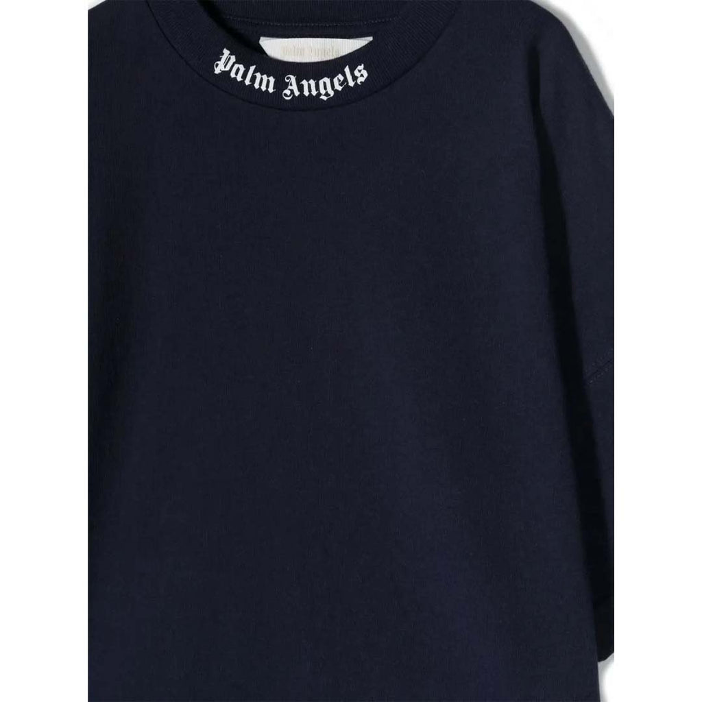 Palm Angels KIDS Classic Over Logo S/S Navy Blue White by Palm Angels - NWAHYPE No.1 for streetwear KIDS in USA