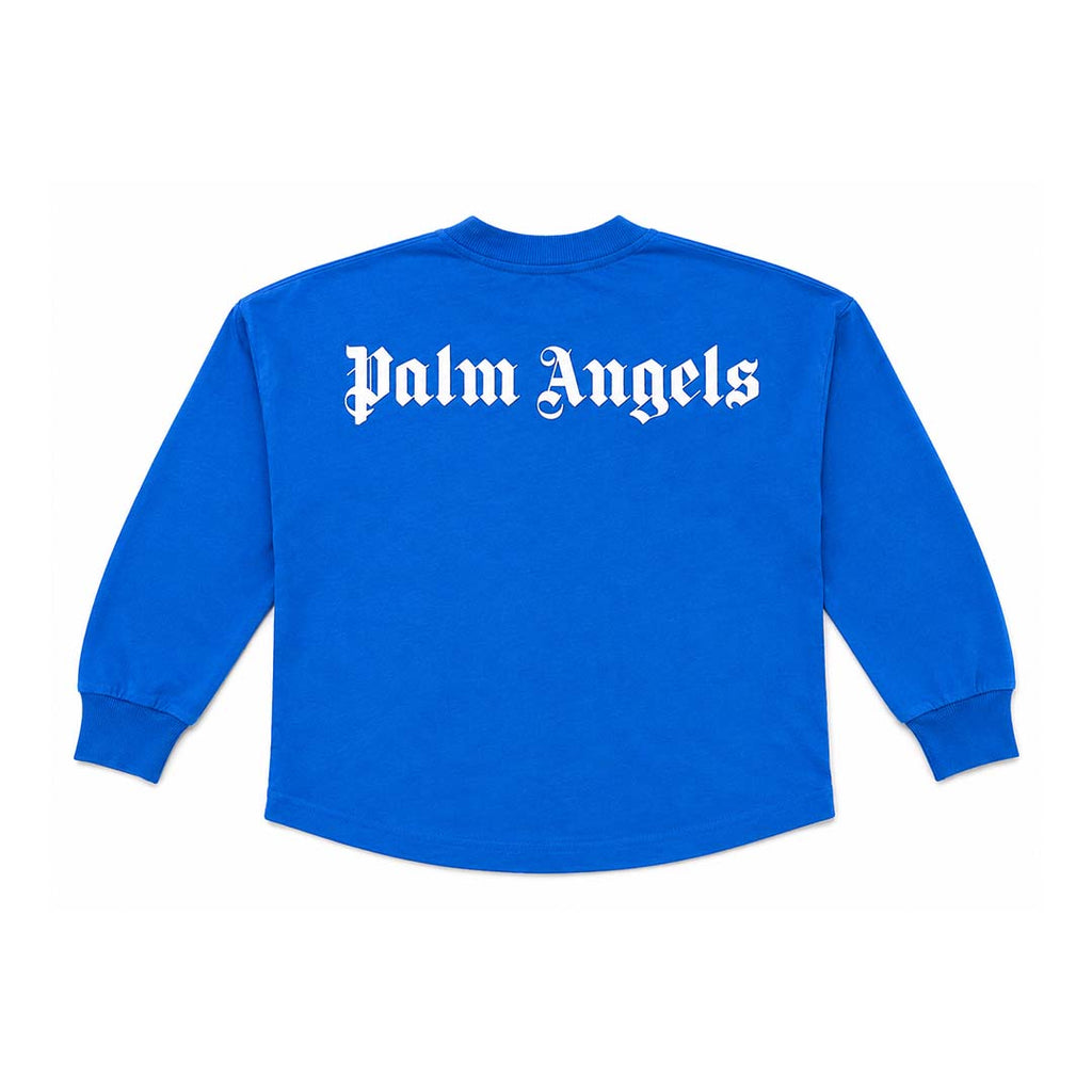 Palm Angels KIDS Classic Over Logo Tee L/S Blue White by Palm Angels - NWAHYPE No.1 for streetwear KIDS in USA