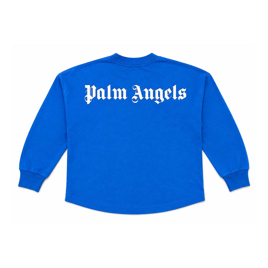 Palm Angels KIDS Classic Over Logo Tee L/S Blue White by Palm Angels - NWAHYPE No.1 for streetwear KIDS in USA