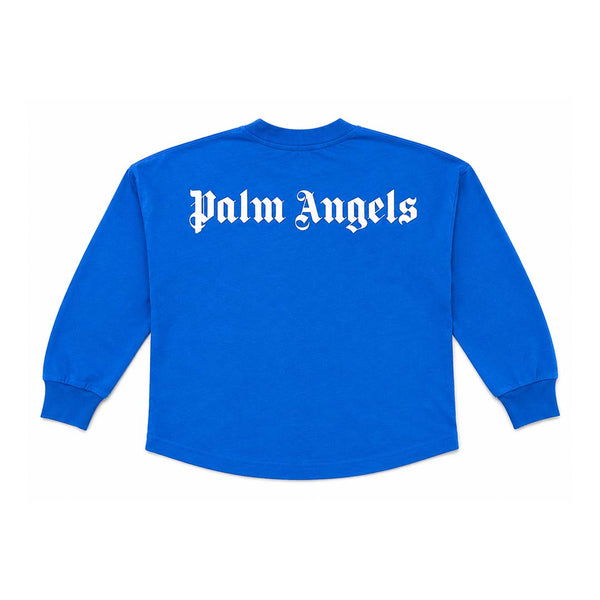Palm Angels KIDS Classic Over Logo Tee L/S Blue White by Palm Angels - NWAHYPE No.1 for streetwear KIDS in USA