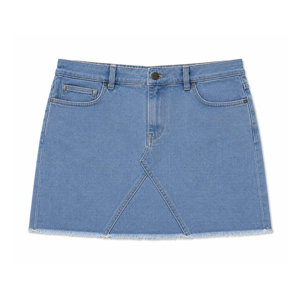 Palm Angels KIDS Denim Skirt Light Blue Green Palm Tree by Palm Angels - NWAHYPE No.1 for streetwear KIDS in USA
