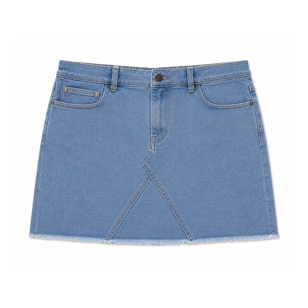 Palm Angels KIDS Denim Skirt Light Blue Green Palm Tree by Palm Angels - NWAHYPE No.1 for streetwear KIDS in USA