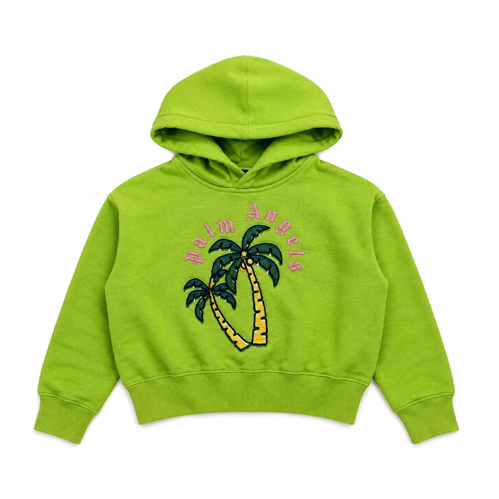 Palm Angels KIDS Lime Green Palm Tree Hoodie by Palm Angels - NWAHYPE No.1 for streetwear KIDS in USA