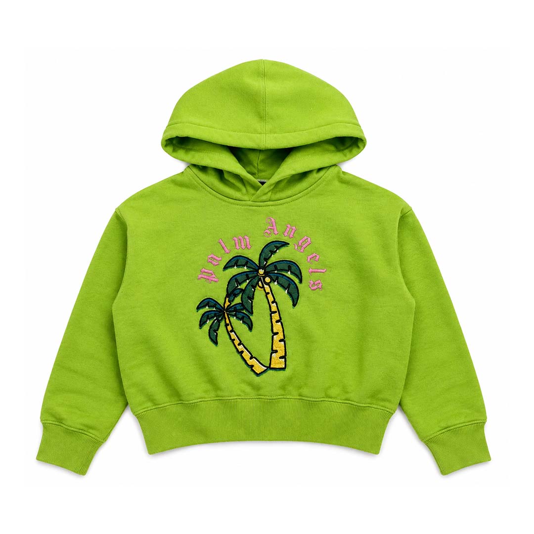 Palm Angels KIDS Lime Green Palm Tree Hoodie by Palm Angels - NWAHYPE No.1 for streetwear KIDS in USA