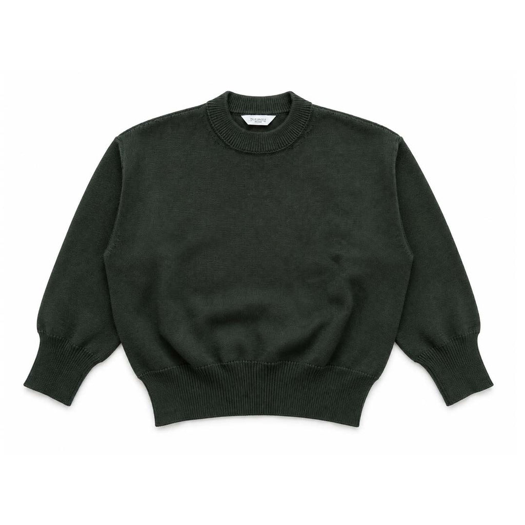 Palm Angels KIDS Logo Knit Sweater Military Green White by Palm Angels - NWAHYPE No.1 for streetwear KIDS in USA