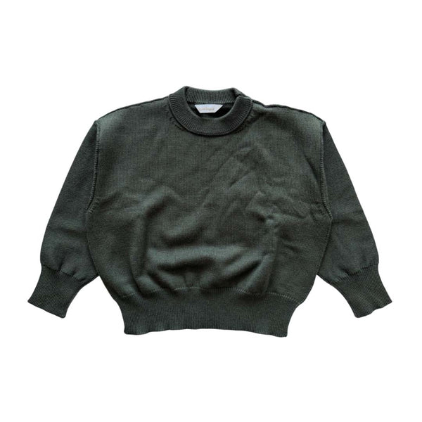 Palm Angels KIDS Logo Knit Sweater Military Green White by Palm Angels - NWAHYPE No.1 for streetwear KIDS in USA