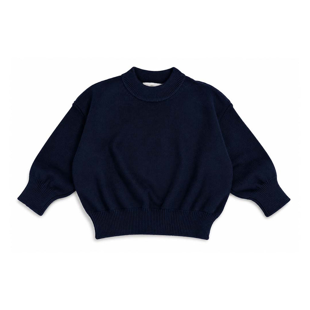 Palm Angels KIDS Logo Knit Sweater Navy Blue White by Palm Angels - NWAHYPE No.1 for streetwear KIDS in USA
