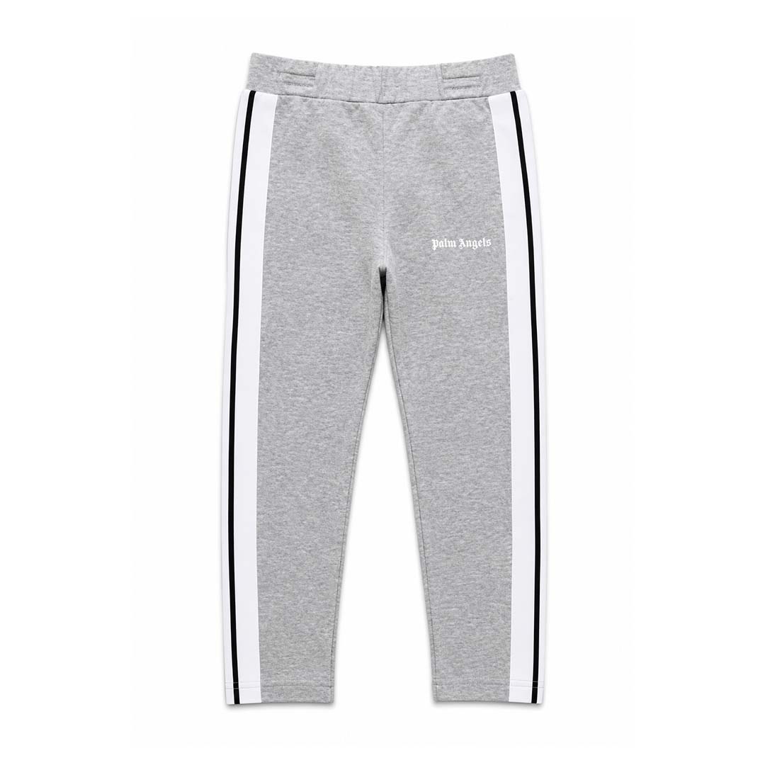 Palm Angels KIDS Track Leggings Melange Grey White by Palm Angels - NWAHYPE No.1 for streetwear KIDS in USA