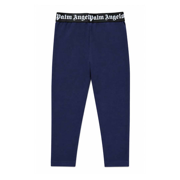 Palm Angels KIDS Waistband Logo Leggings Navy Blue Black by Palm Angels - NWAHYPE No.1 for streetwear KIDS in USA