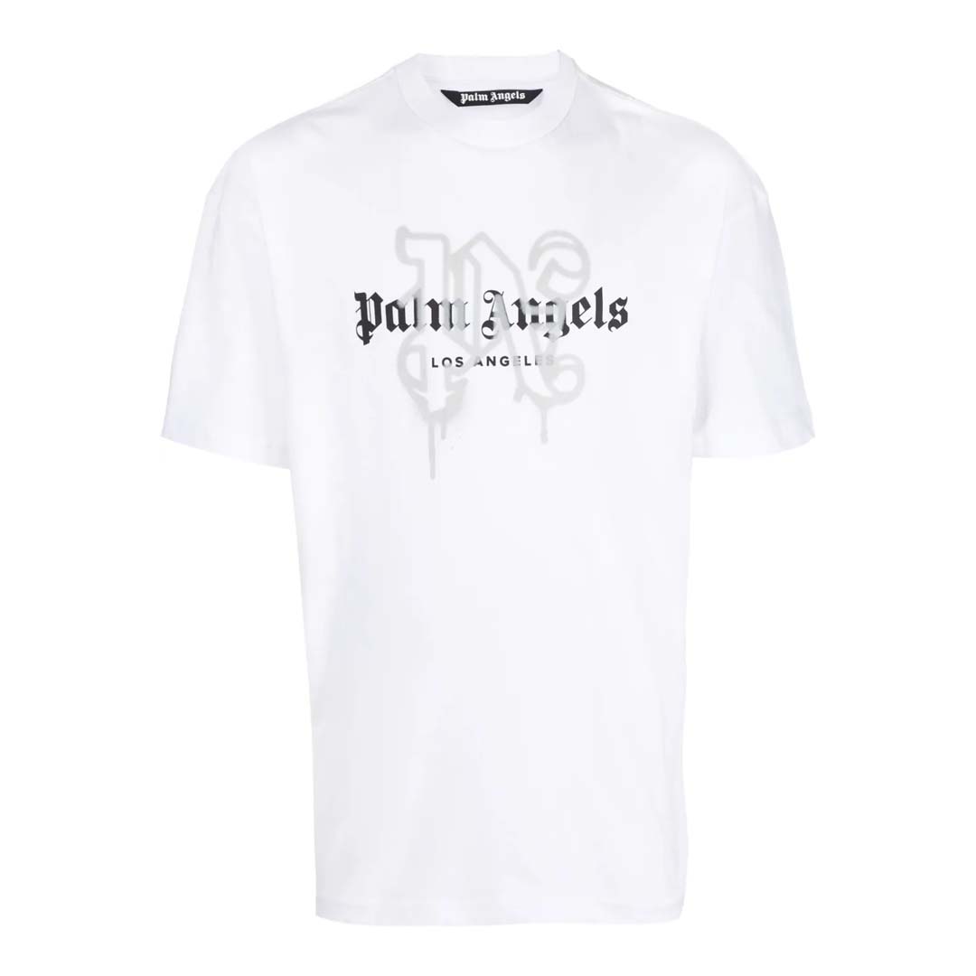 Palm Angels LA Monogram Spray Tee White by Palm Angels - NWAHype No.1 for streetwear T-Shirts in USA