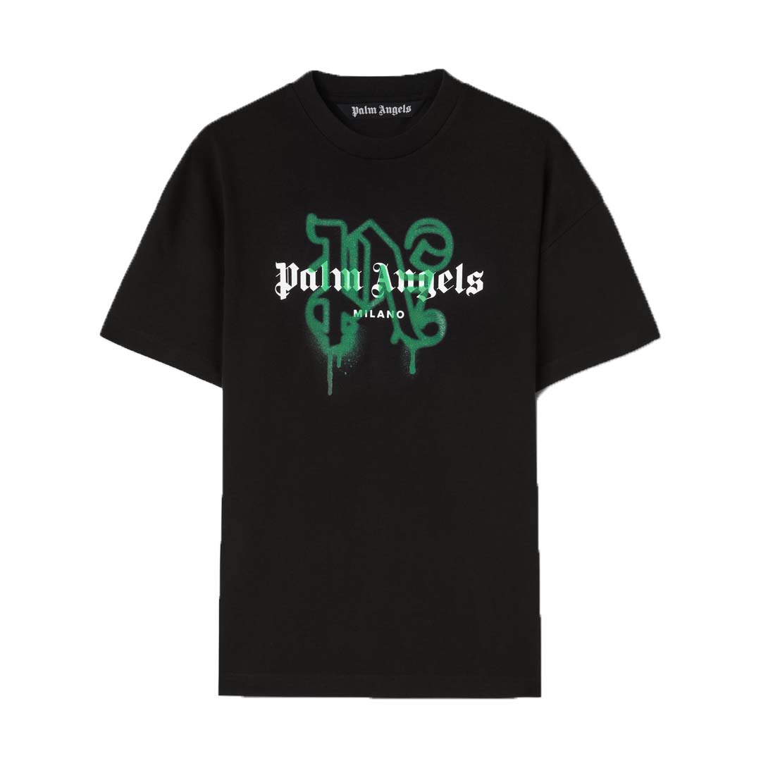 Palm Angels Milano Monogram Spray Tee Black by Palm Angels - NWAHype No.1 for streetwear T-Shirts in USA