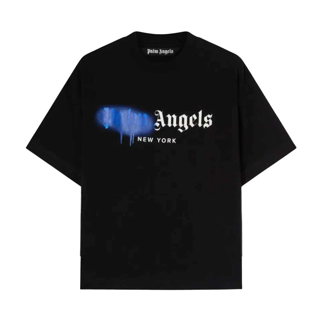 Palm Angels New York Sprayed Logo Tee Black by Palm Angels - NWAHype No.1 for streetwear T-Shirts in USA