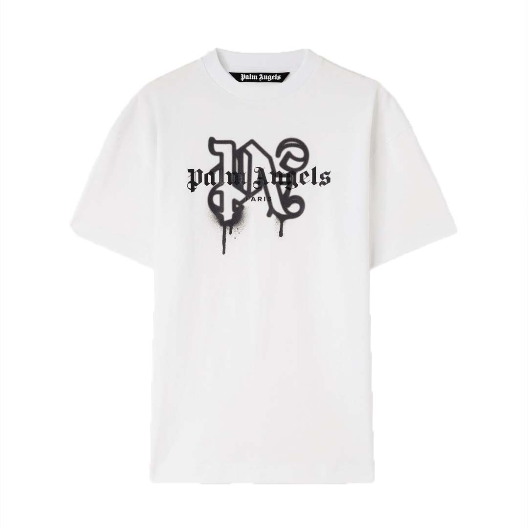 Palm Angels Paris Monogram Spray Tee White by Palm Angels - NWAHype No.1 for streetwear T-Shirts in USA