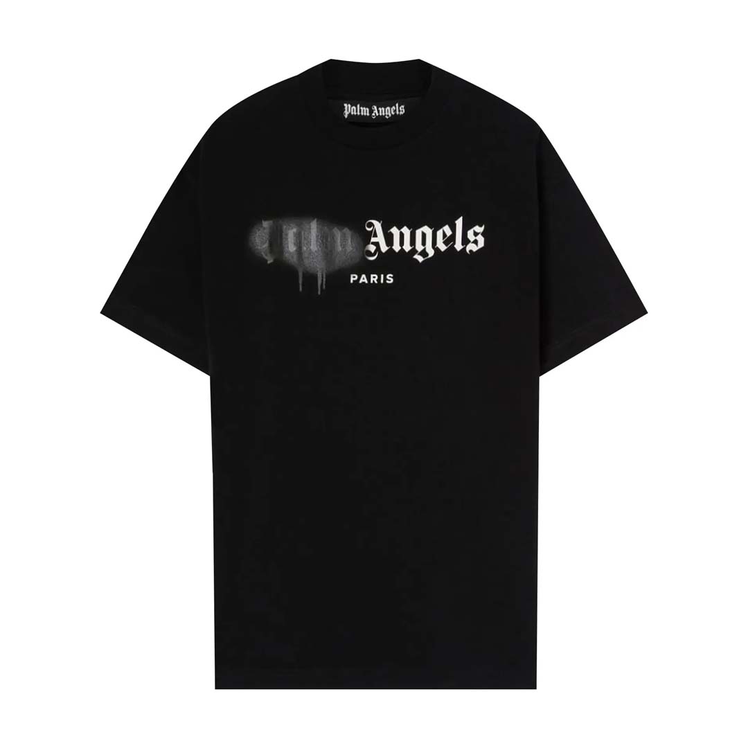Palm Angels Paris Sprayed Logo Tee Black by Palm Angels - NWAHype No.1 for streetwear T-Shirts in USA