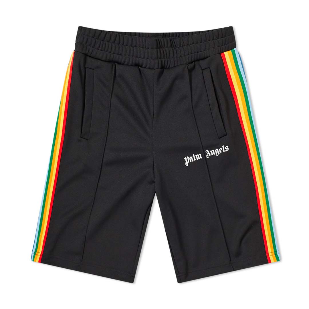 Palm Angels Rainbow Track Shorts Black by Palm Angels - NWAHype No.1 for streetwear Shorts in USA