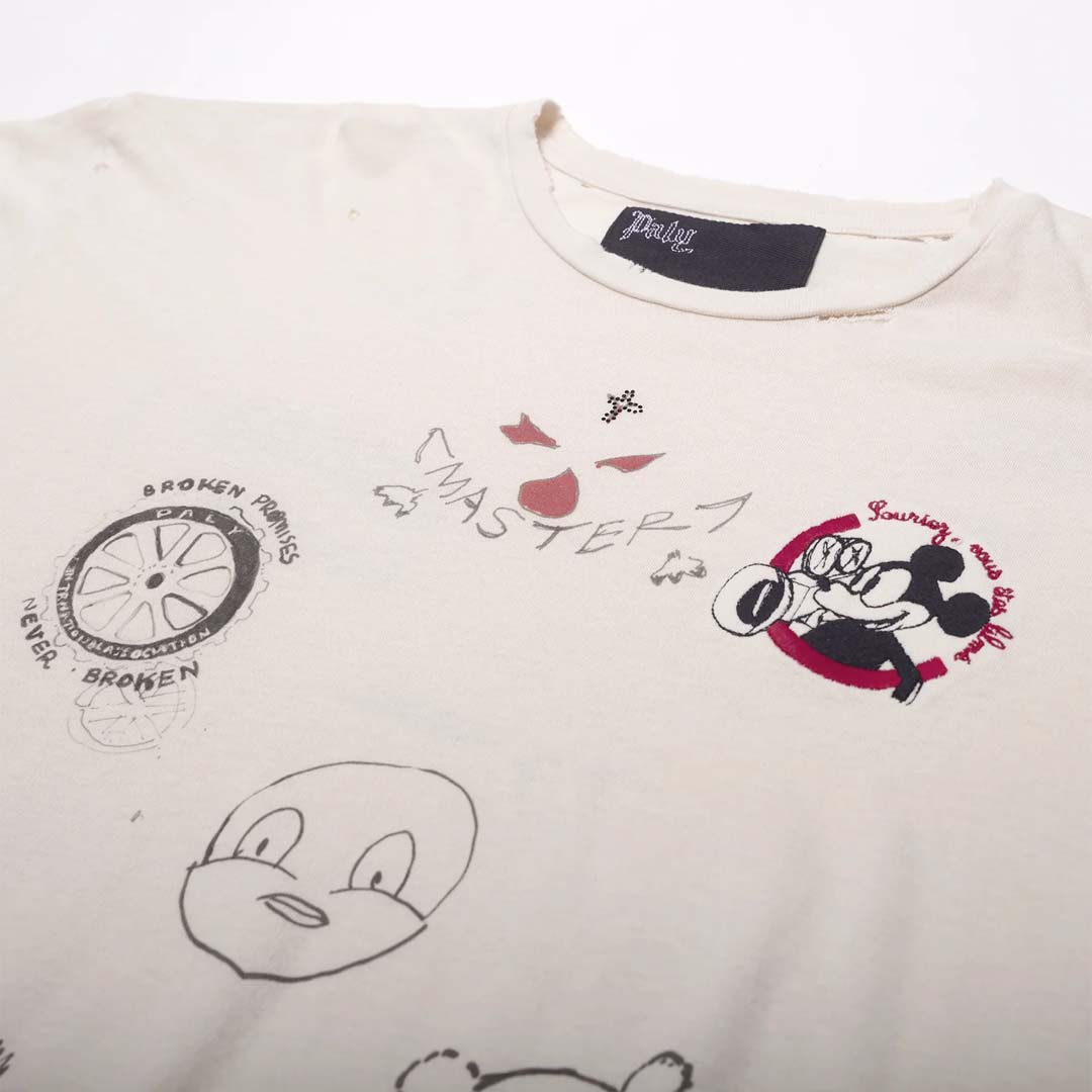 Paly Hollywood Signature Jersey Vintage Cream Tee by Paly Hollywood - NWAHYPE No.1 for streetwear T-Shirts in USA