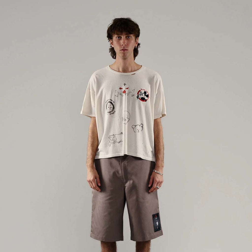 Paly Hollywood Signature Jersey Vintage Cream Tee by Paly Hollywood - NWAHYPE No.1 for streetwear T-Shirts in USA
