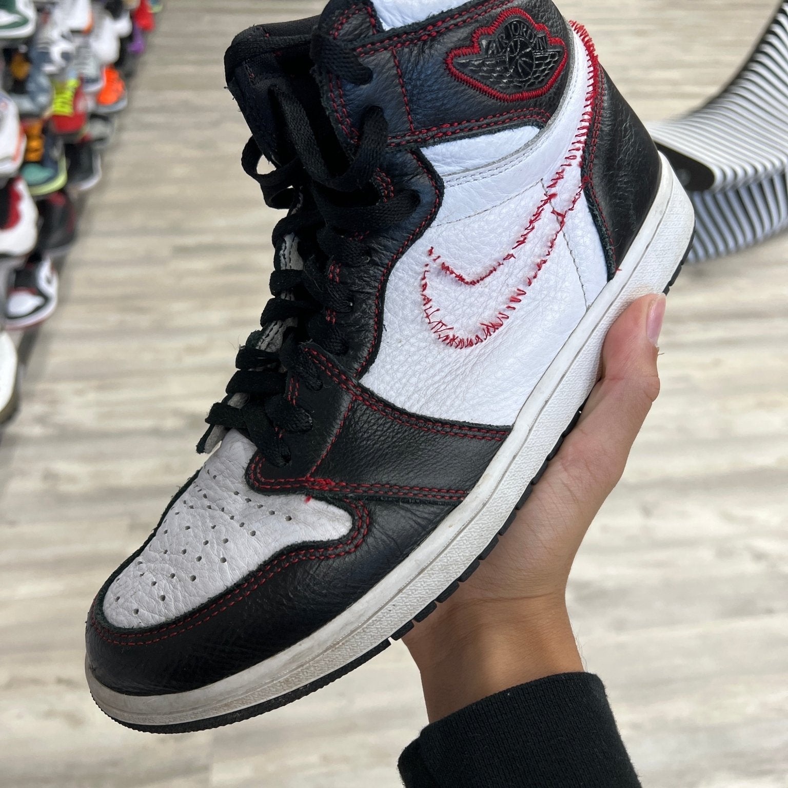 Preowned Air Jordan 1 Retro High Defiant White Black Gym Red by Preowned - NWAHype 1 for streetwear Preowned in USA