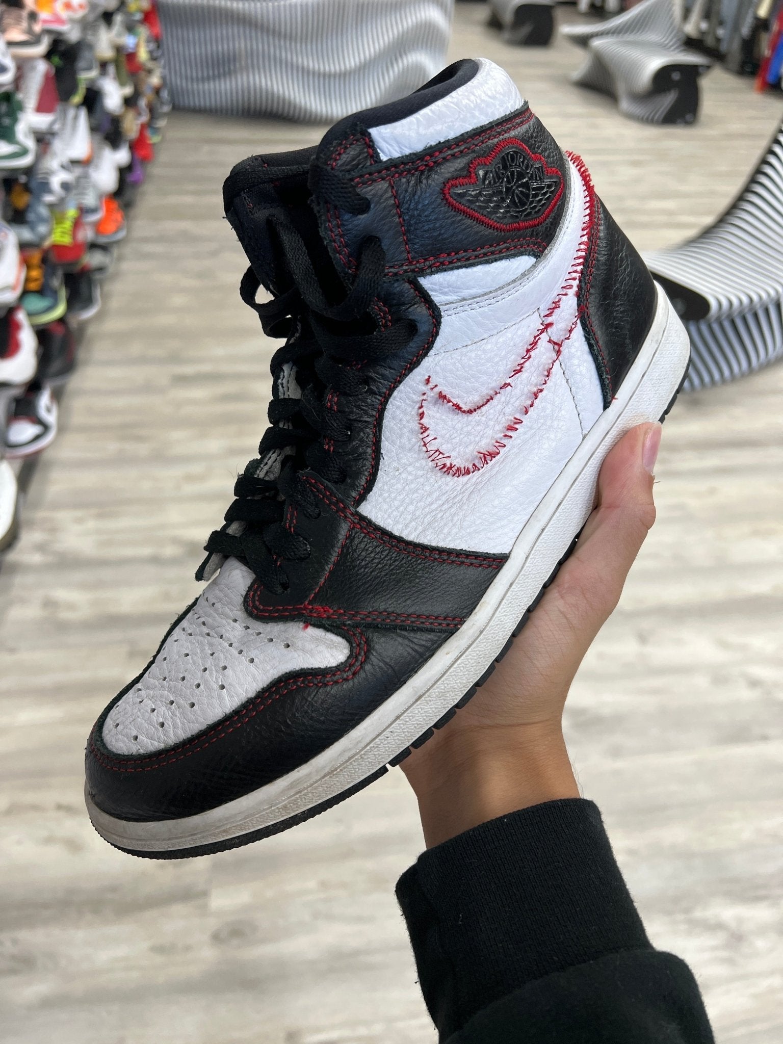 Preowned Air Jordan 1 Retro High Defiant White Black Gym Red by Preowned - NWAHype 1 for streetwear Preowned in USA