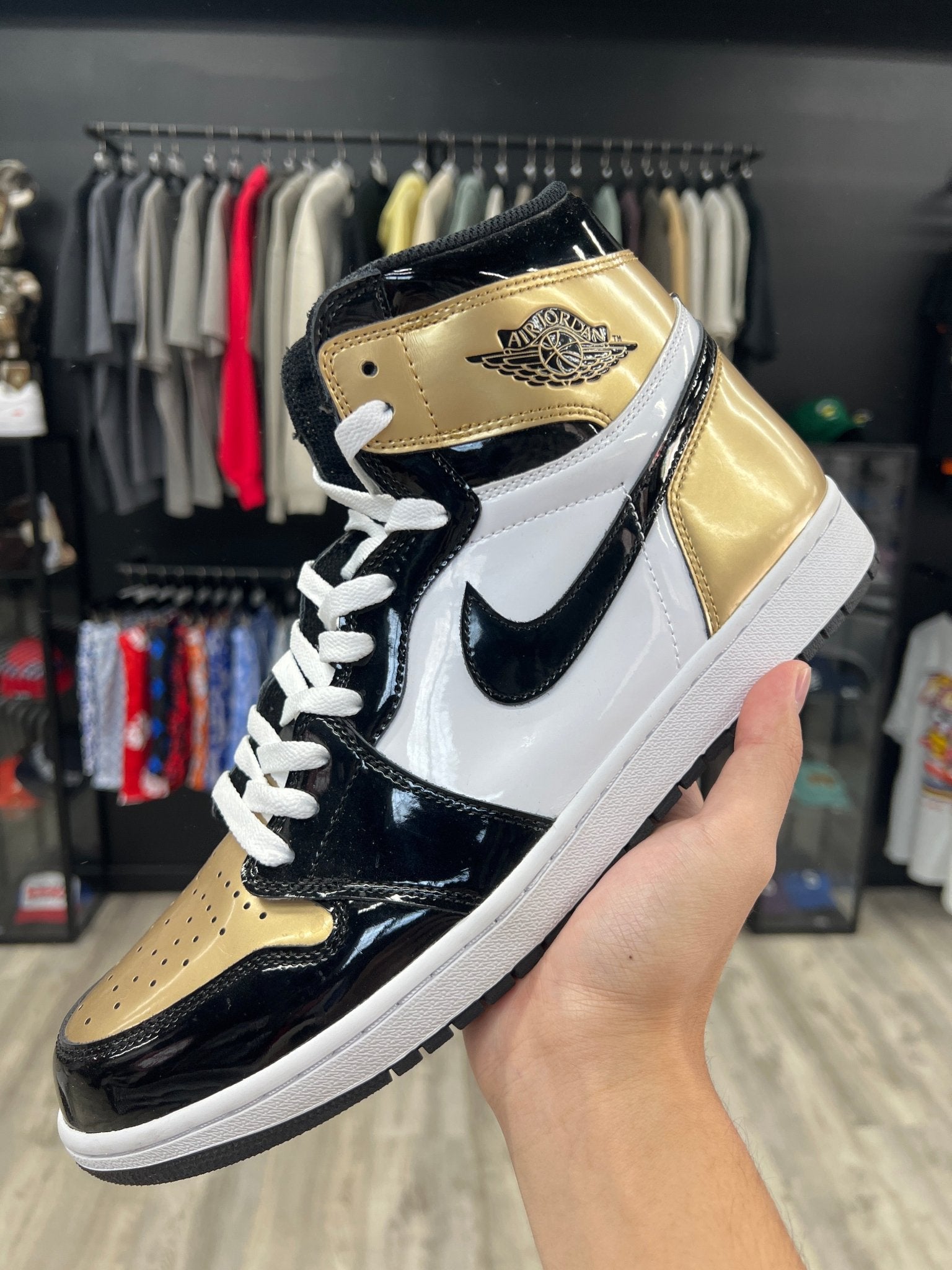Preowned Air Jordan 1 Retro High NRG Patent Gold Toe by Preowned - NWAHype 1 for streetwear Preowned in USA