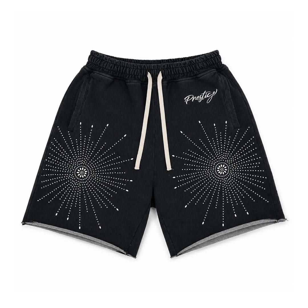 Prestige Black Star Rhinestone Shorts by Prestige - NWAHYPE No.1 for streetwear Shorts in USA