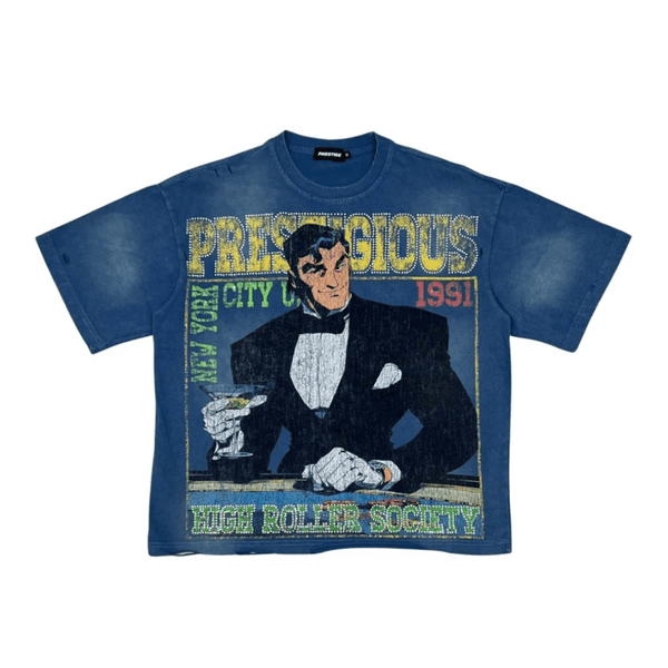 Prestige Blue High Rollers Tee by Prestige - NWAHYPE No.1 for streetwear T-Shirts in USA
