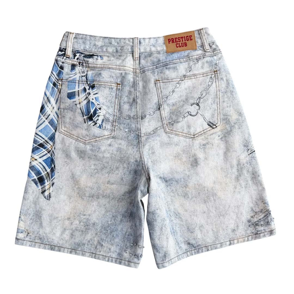 Prestige Club Blue Denim Shorts by Prestige - NWAHYPE No.1 for streetwear Shorts in USA