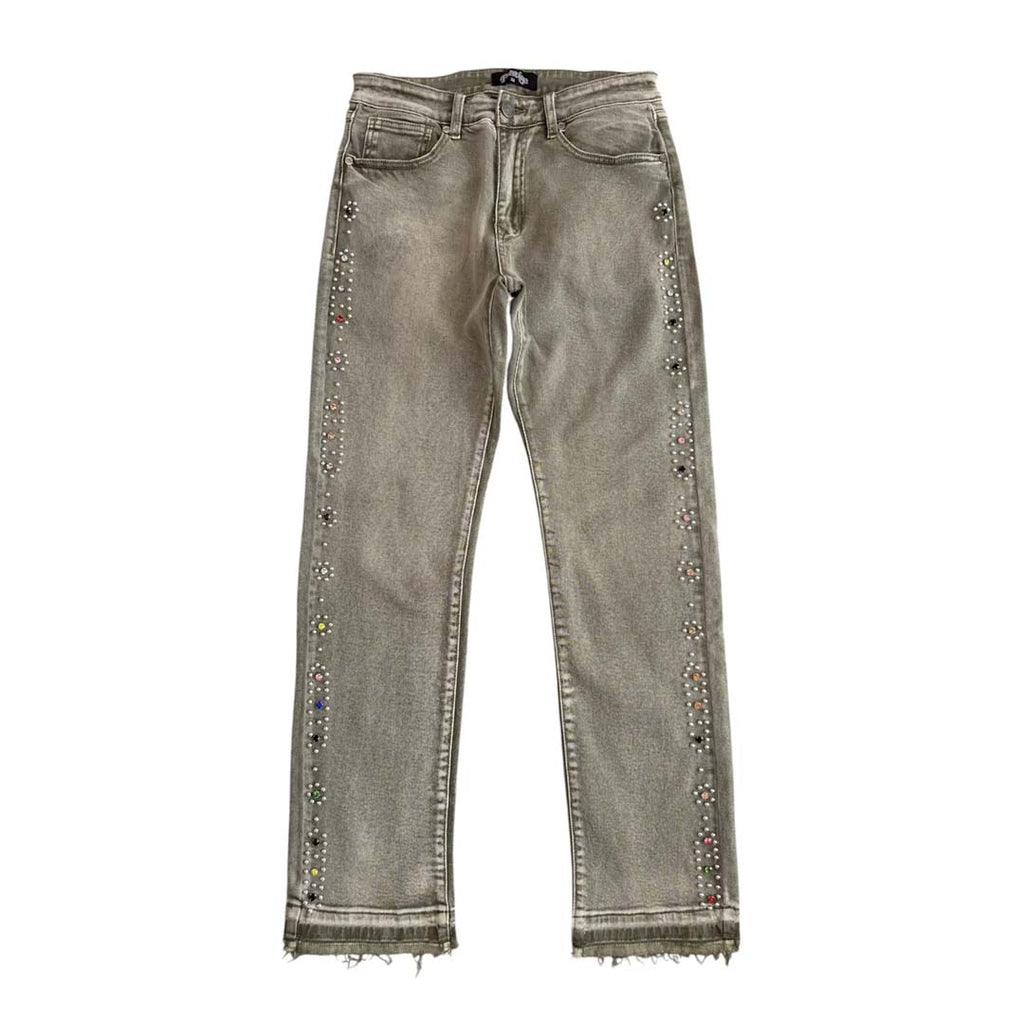 Prestige Eden Denim Rhinestone Jeans Green by Prestige - NWAHYPE No.1 for streetwear Pants in USA