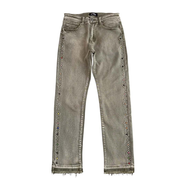 Prestige Eden Denim Rhinestone Jeans Green by Prestige - NWAHYPE No.1 for streetwear Pants in USA