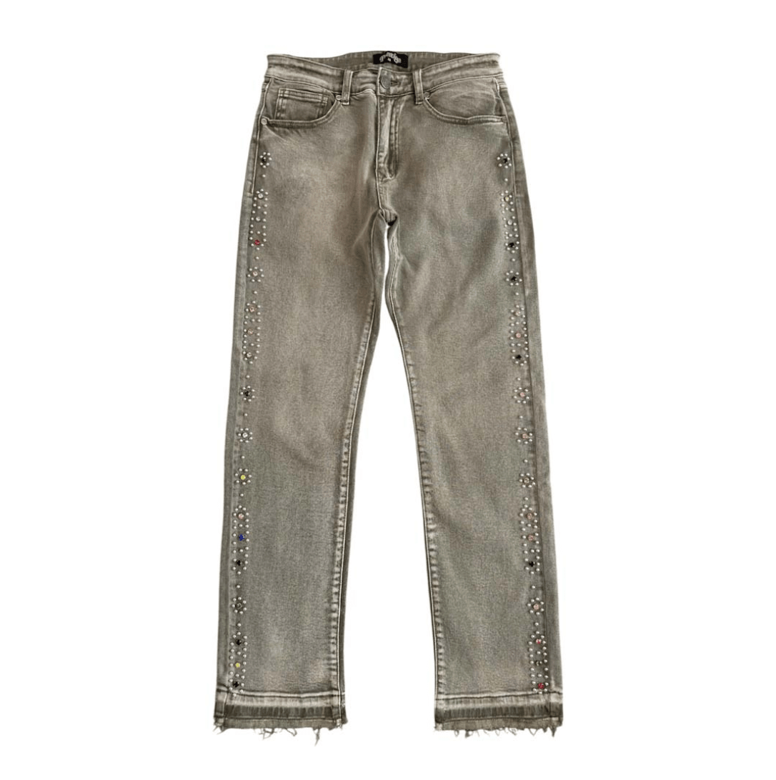 Prestige Eden Denim Rhinestone Jeans Green by Prestige - NWAHYPE No.1 for streetwear Pants in USA
