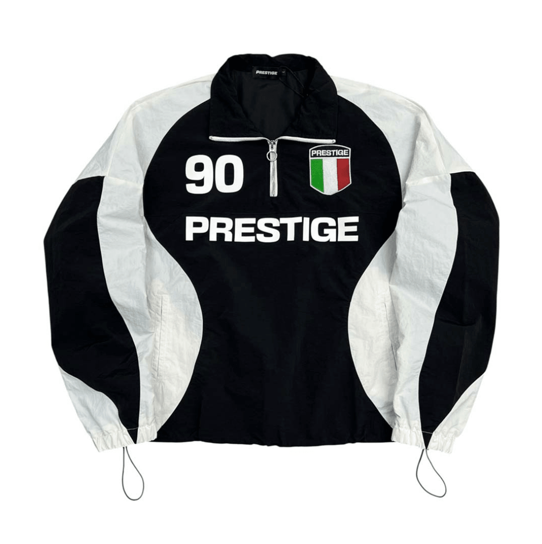 Prestige Italia Nylon Quarter Zip Black Jacket by Prestige - NWAHYPE No.1 for streetwear Hoodies in USA