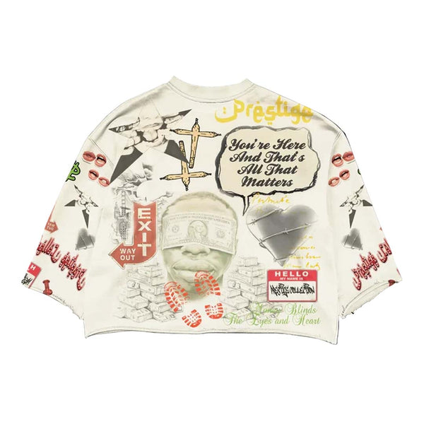 Prestige Money Power Respect Cropped Long Sleeve Tee by Prestige - NWAHYPE No.1 for streetwear T-Shirts in USA