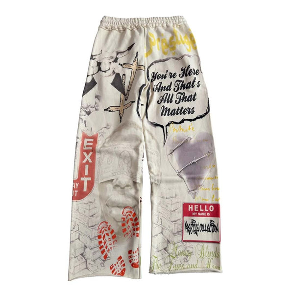 Prestige Money Power Respect Sweatpants White Black Red by Prestige - NWAHYPE No.1 for streetwear Pants in USA