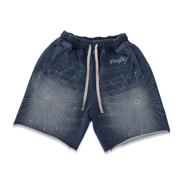Prestige Navy Blue Star Rhinestone Shorts by Prestige - NWAHYPE No.1 for streetwear Shorts in USA