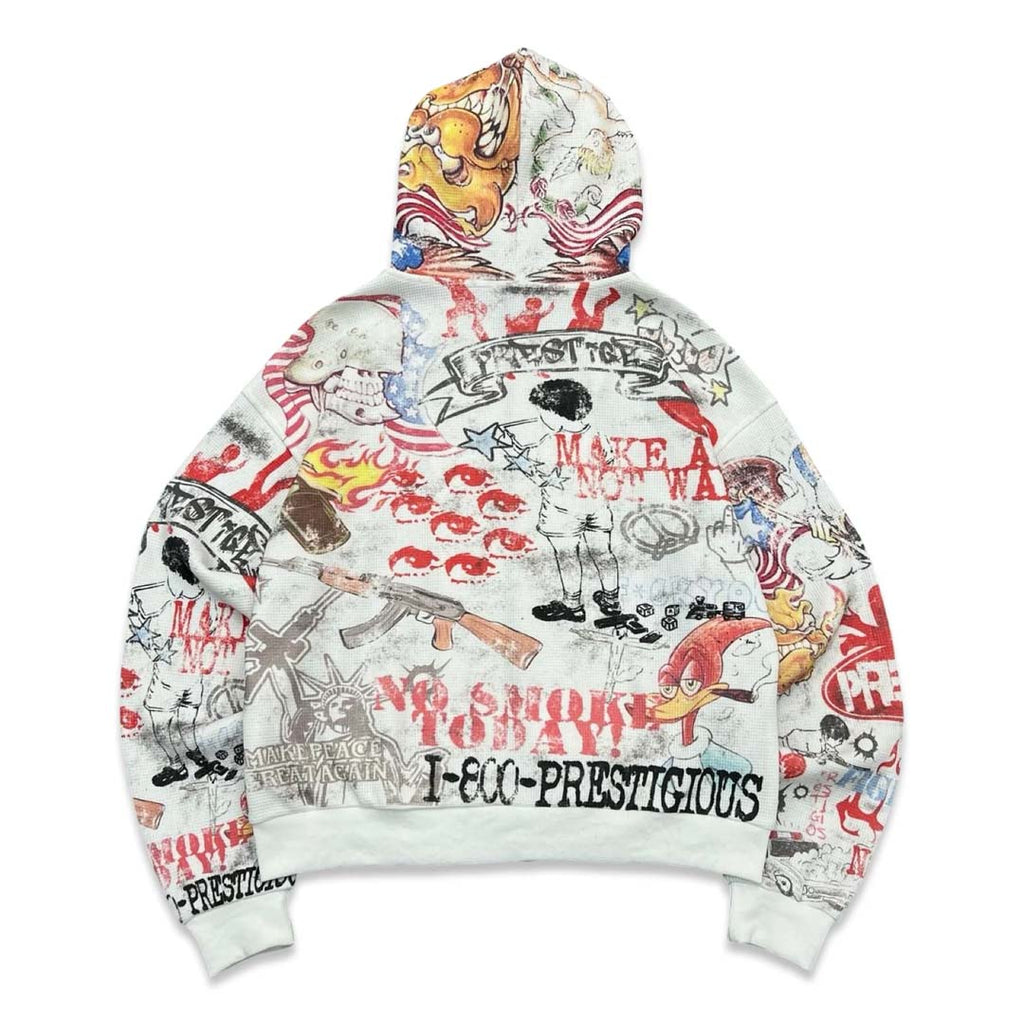 Prestige Renegade Zip Up Hoodie White Red by Prestige - NWAHYPE No.1 for streetwear Hoodies in USA