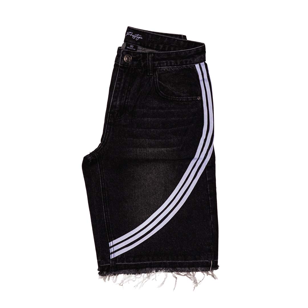 Prestige Taped Jean Shorts Black by Prestige - NWAHYPE No.1 for streetwear Shorts in USA