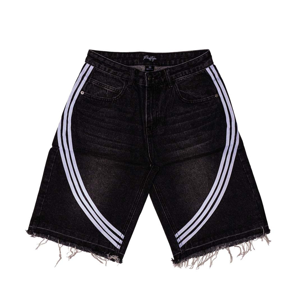 Prestige Taped Jean Shorts Black by Prestige - NWAHYPE No.1 for streetwear Shorts in USA