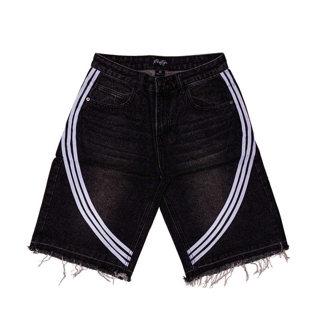 Prestige Taped Jean Shorts Black by Prestige - NWAHYPE No.1 for streetwear Shorts in USA