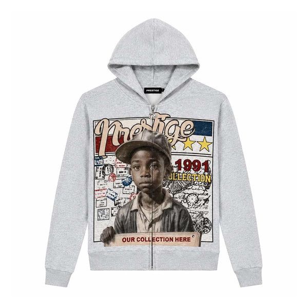Prestige Young General Zip Up Hoodie Grey by Prestige - NWAHYPE No.1 for streetwear Hoodies in USA