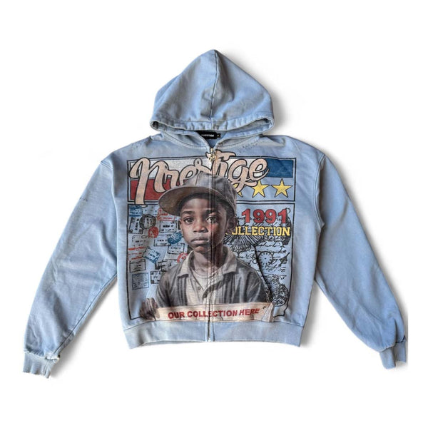 Prestige Young General Zip Up Hoodie Light Blue by Prestige - NWAHYPE No.1 for streetwear Hoodies in USA