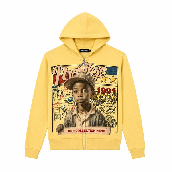 Prestige Young General Zip Up Hoodie Yellow by Prestige - NWAHYPE No.1 for streetwear Hoodies in USA