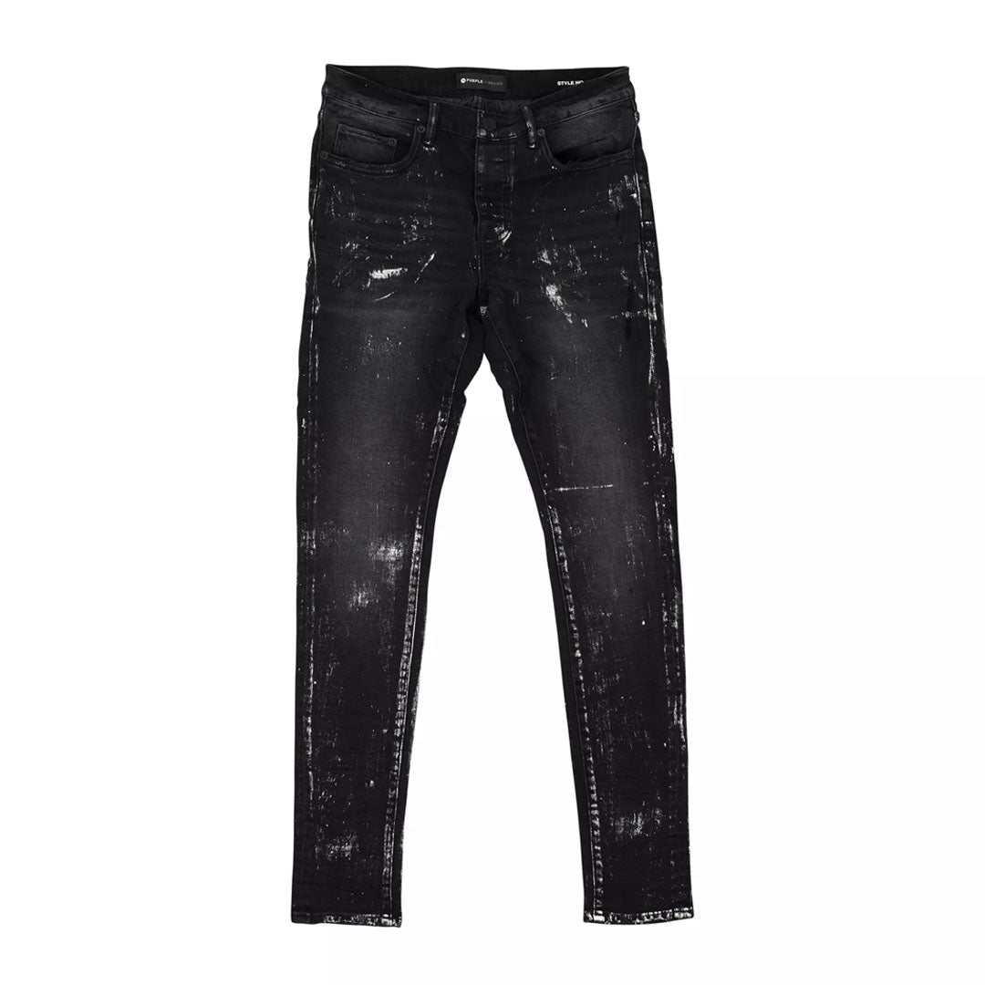 Purple Brand Black Wash Metallic Silver Jeans by Purple Brand - NWAHype No.1 for streetwear Pants in USA