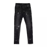 Purple Brand Black Wash Metallic Silver Jeans by Purple Brand - NWAHype No.1 for streetwear Pants in USA