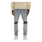 Purple Brand Drop Fit Midrise Tapered Leg Lt Indigo Jeans Indigo by Purple Brand - NWAHype No.1 for streetwear Pants in USA