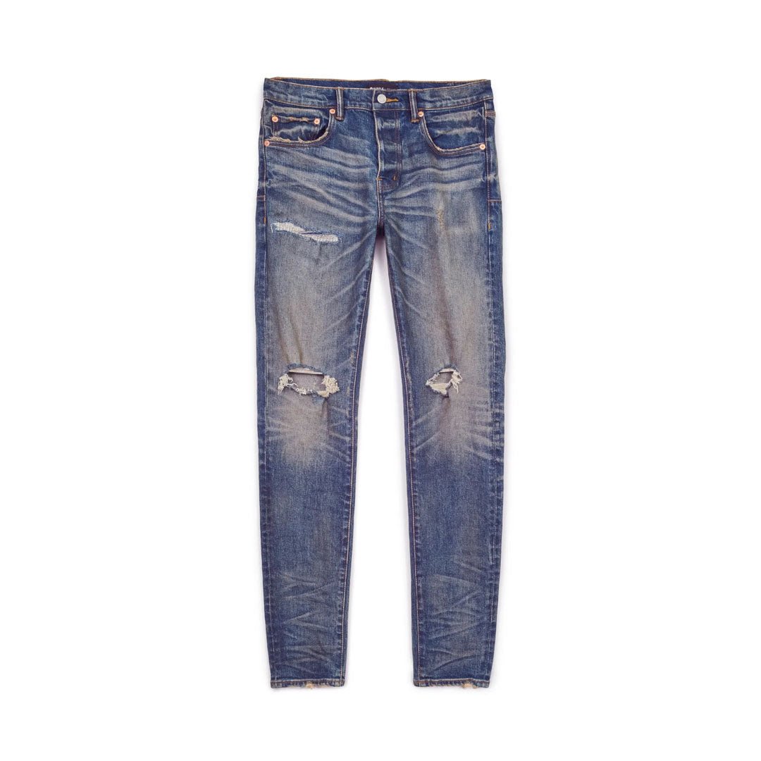 PURPLE BRAND Mid Indigo Frayed Blowout Jeans by Purple Brand - NWAHype 1 for streetwear Pants in USA