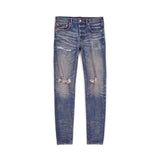 PURPLE BRAND Mid Indigo Frayed Blowout Jeans by Purple Brand - NWAHype 1 for streetwear Pants in USA