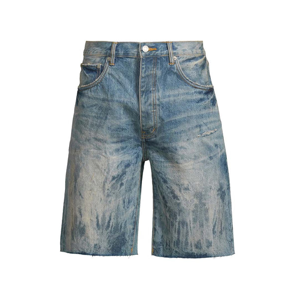 Purple Brand Mixed Paint Blue Jean Shorts by Purple Brand - NWAHype No.1 for streetwear Shorts in USA